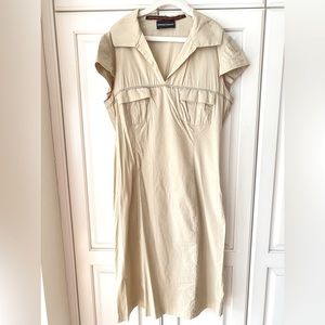 Emporior Armani beige Mid length dress IT 40 cotton blend made in Italy